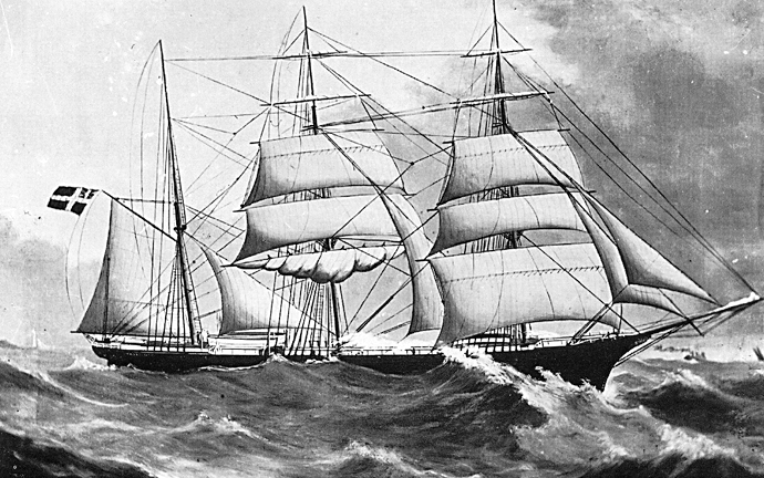 Seilskuta Høvding, bilde lånt fra www.skipshistorie.net