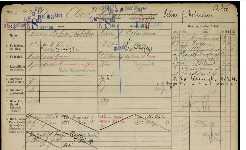 Bilde av folkeregisterkort